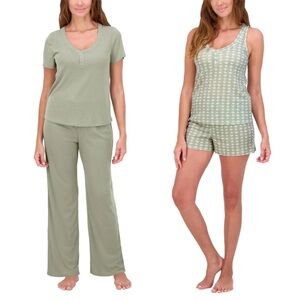 Elegant Sage Live 2 Lounge 4 piece Pajama Set for Women